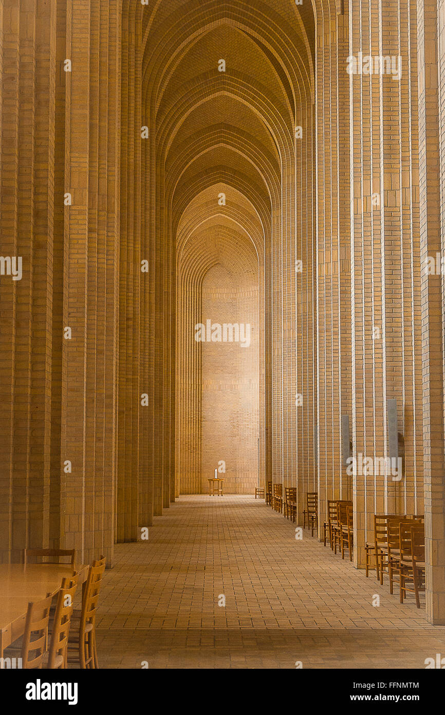L'une des îles de Grundtvigs,église à Copenhague, Danemark Banque D'Images