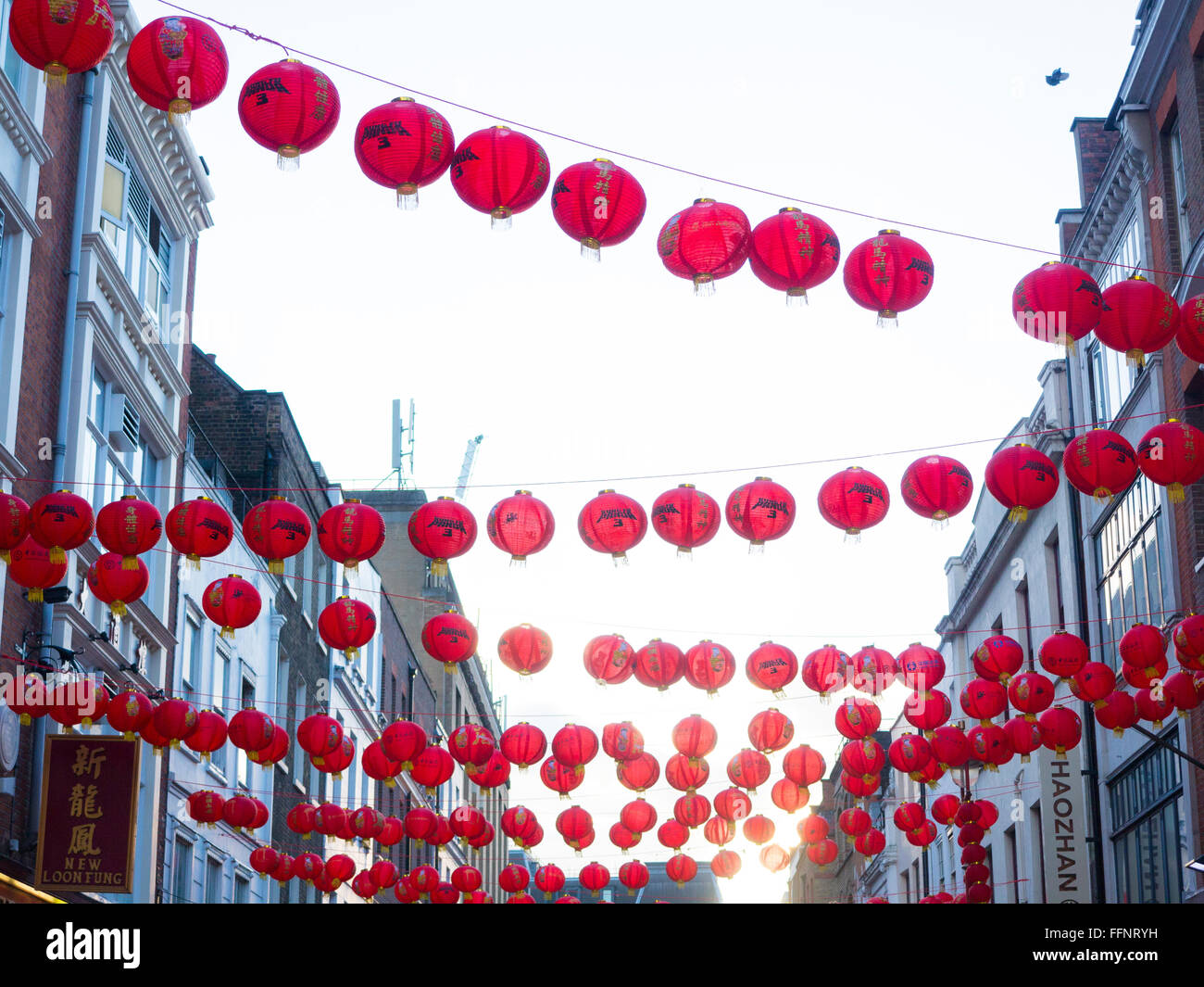 Lanternes de Nouvel An chinois dans le quartier chinois Banque D'Images