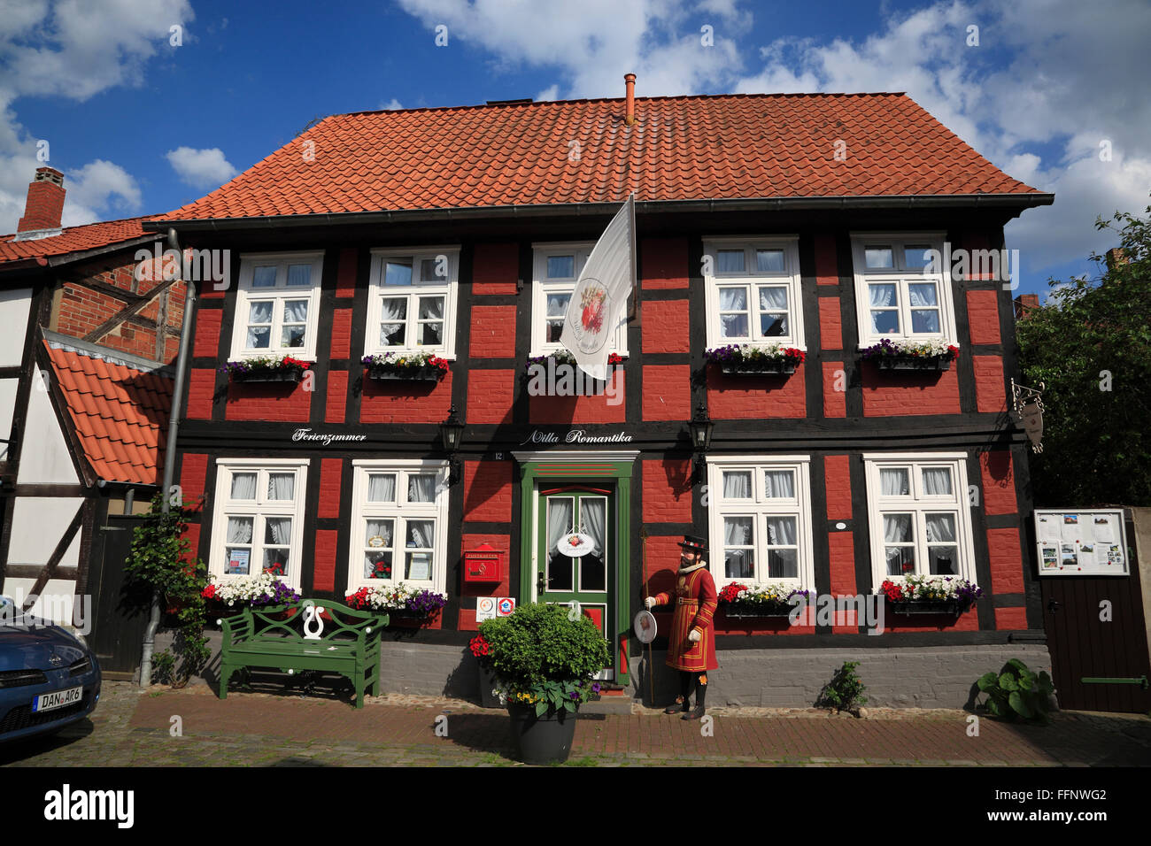 Pension Villa Romantica, Bett et vélo, Hitzacker Elbe, Basse-Saxe, Allemagne, Europe Banque D'Images