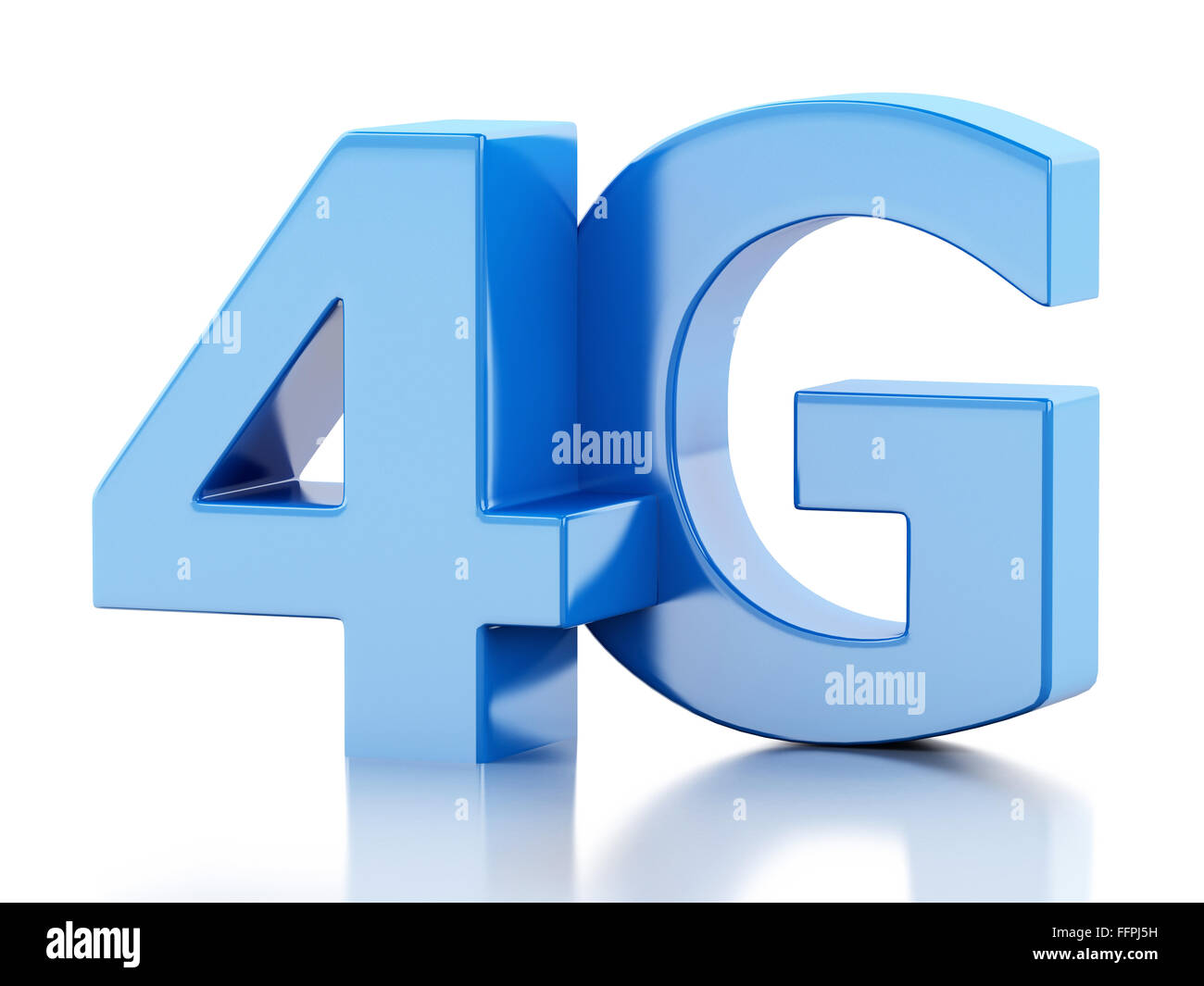 Moteur de rendu 3d image. 4G LTE signe. Concept de télécommunication mobile. Isolé sur fond blanc Banque D'Images
