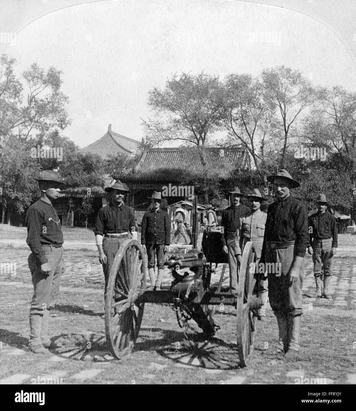 Chine : Beijing, c1900. /NA groupe de soldats américains de la 9th U.S