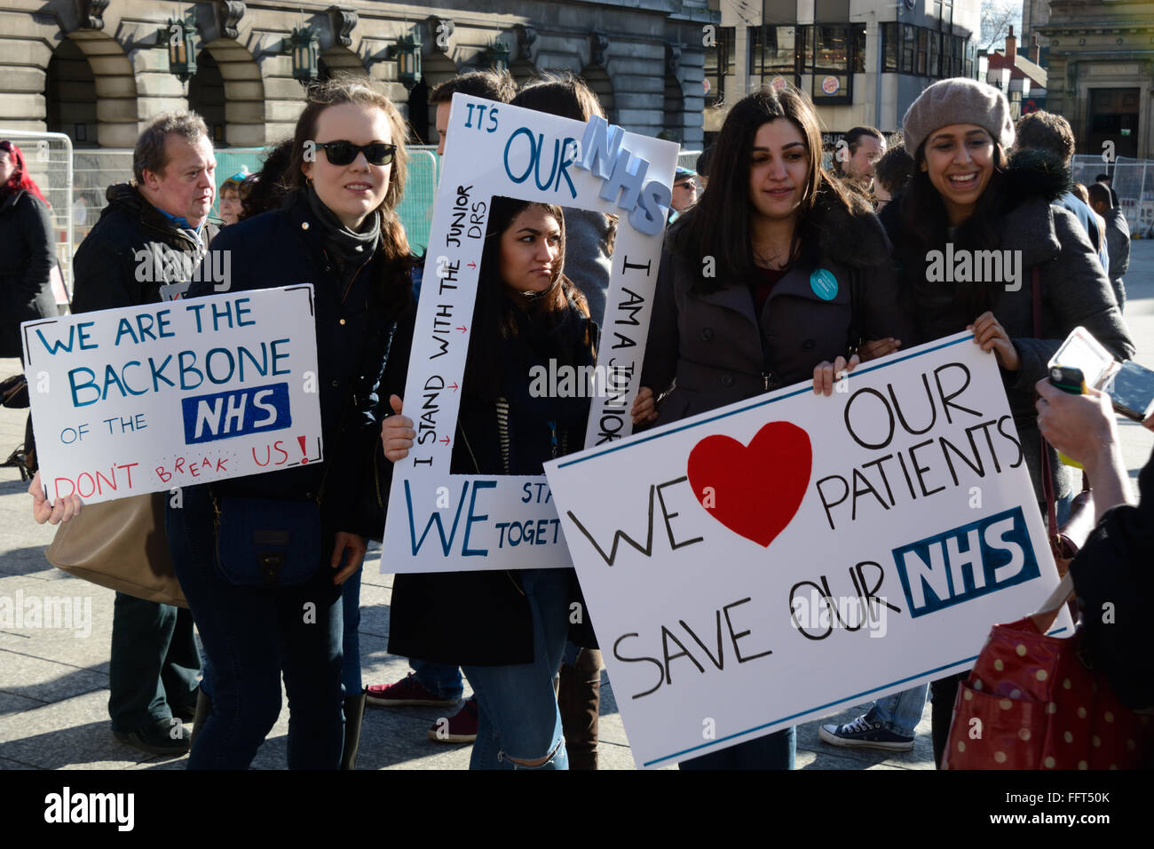 Les médecins en grève, Nottingham, Angleterre. Banque D'Images