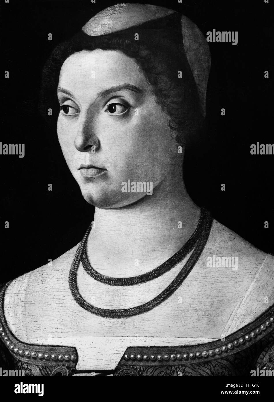 Femme italienne. NPortrait /d'une femme. La peinture italienne de la Renaissance. Banque D'Images