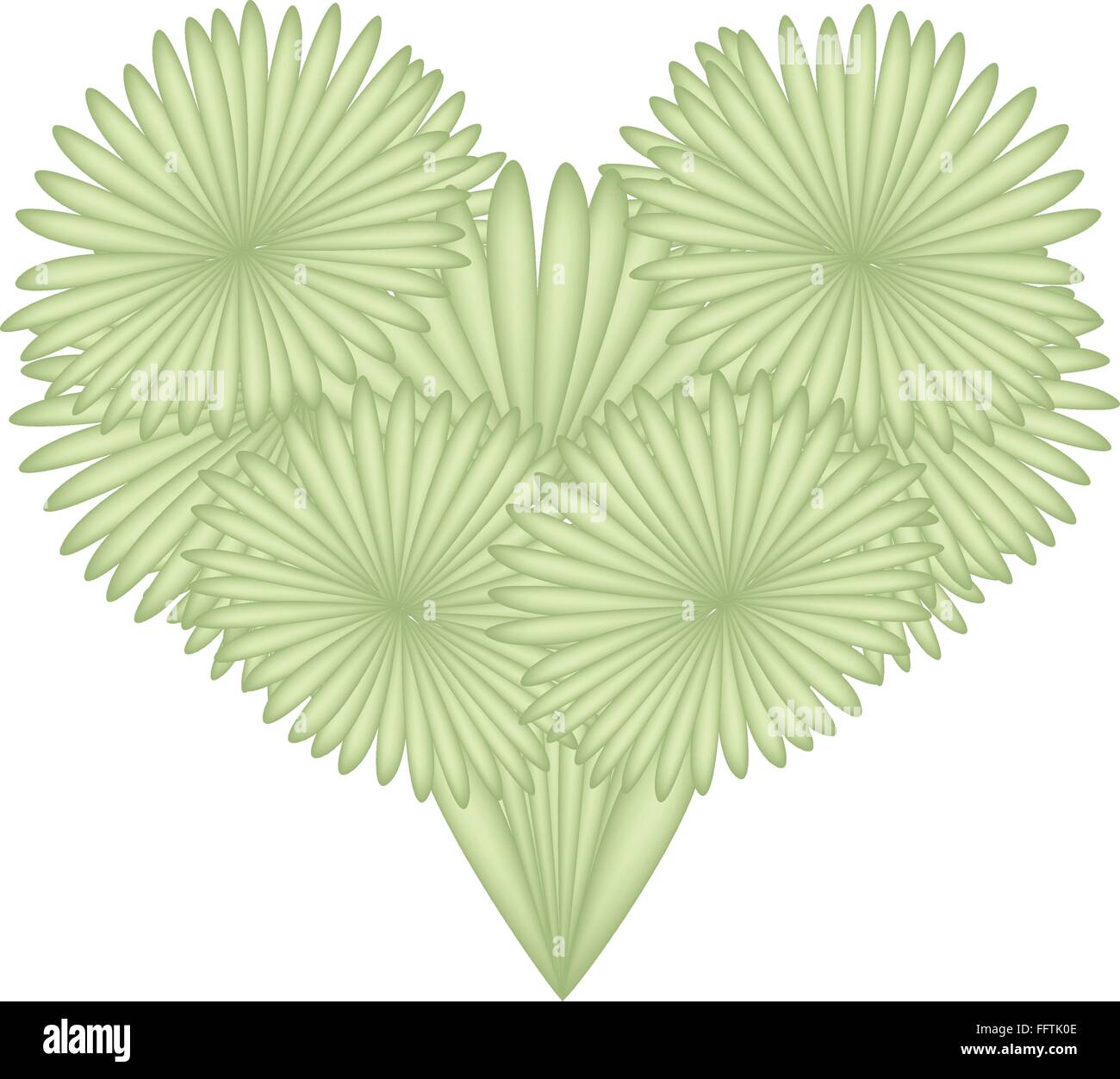 Concept d'amour, de l'illustration de l'arbre Dragon formant les feuilles en forme de coeur isolé sur fond blanc. Illustration de Vecteur