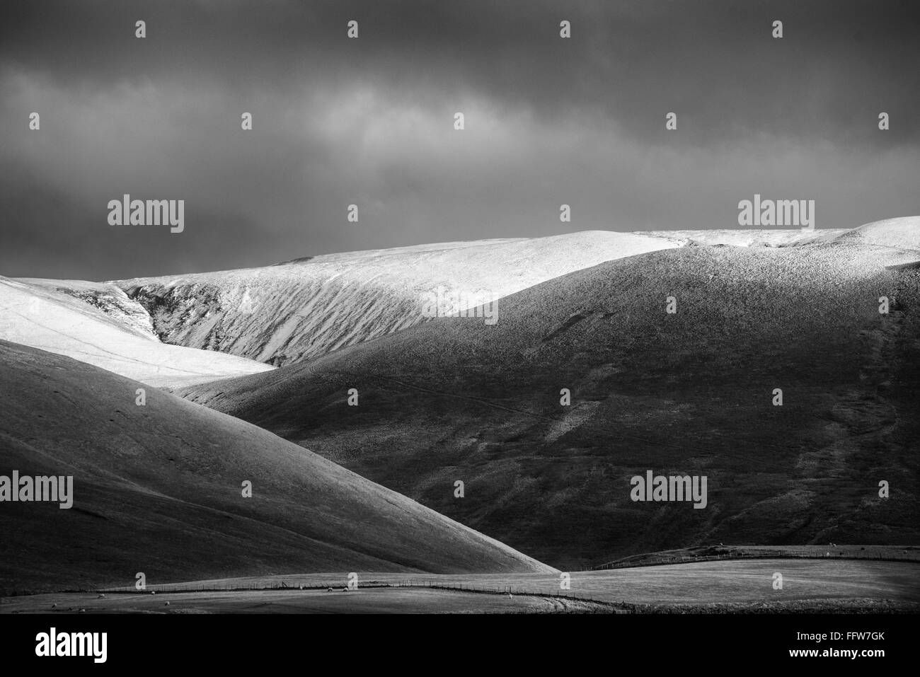 Les collines de la nord des lacs en hiver Banque D'Images