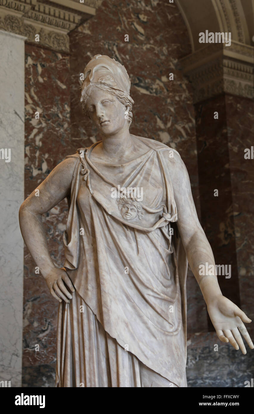 Athena, appelé The Peaceable ou les Mattei. Réplique romaine d'une statue grecque (Le Pirée Athena ive siècle avant JC. Banque D'Images