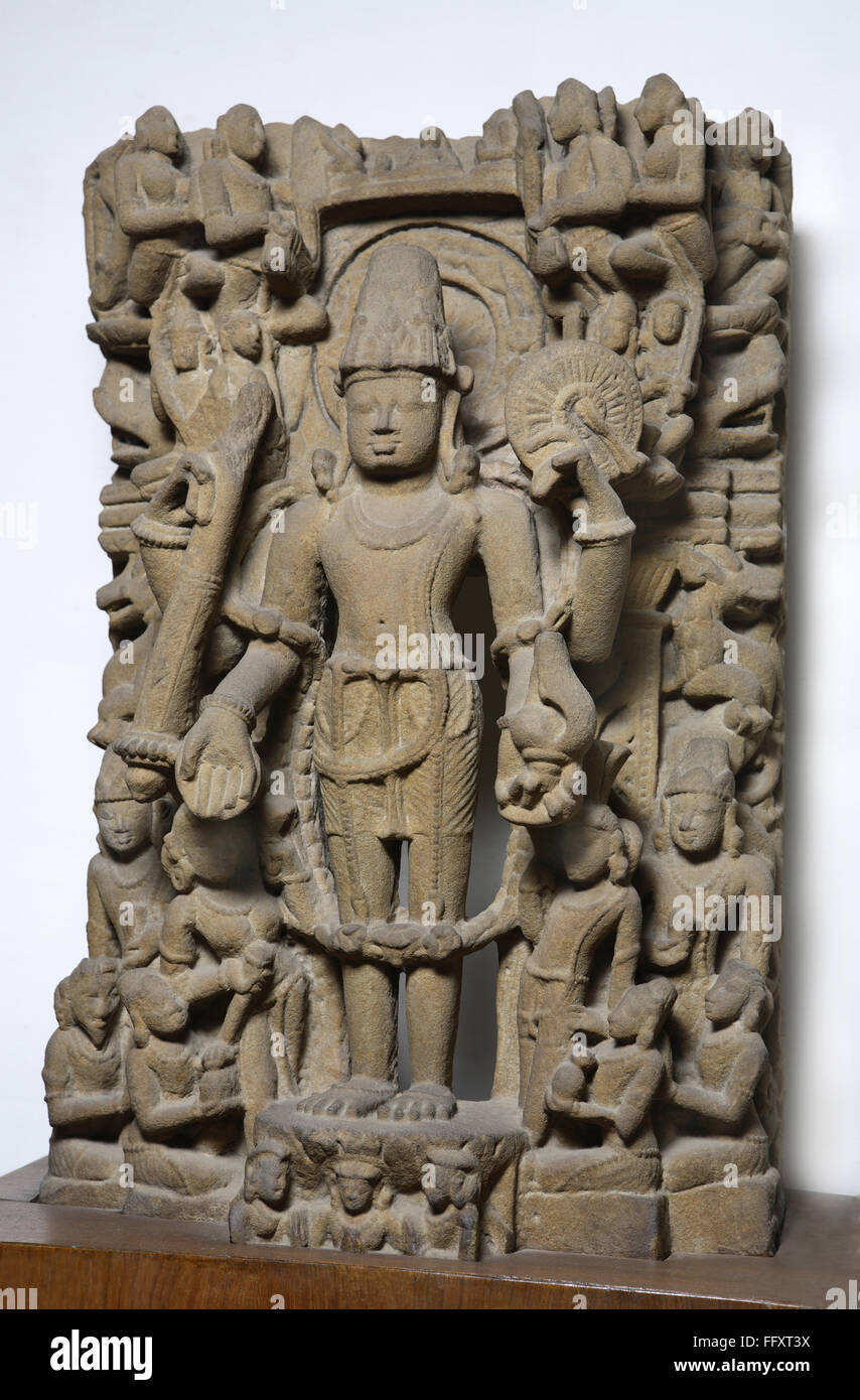 Vishnu 10e siècle un D , culte , Kalchurian Vaishnav période trouvée à Mankedi Jabalpur , Madhya Pradesh district Banque D'Images