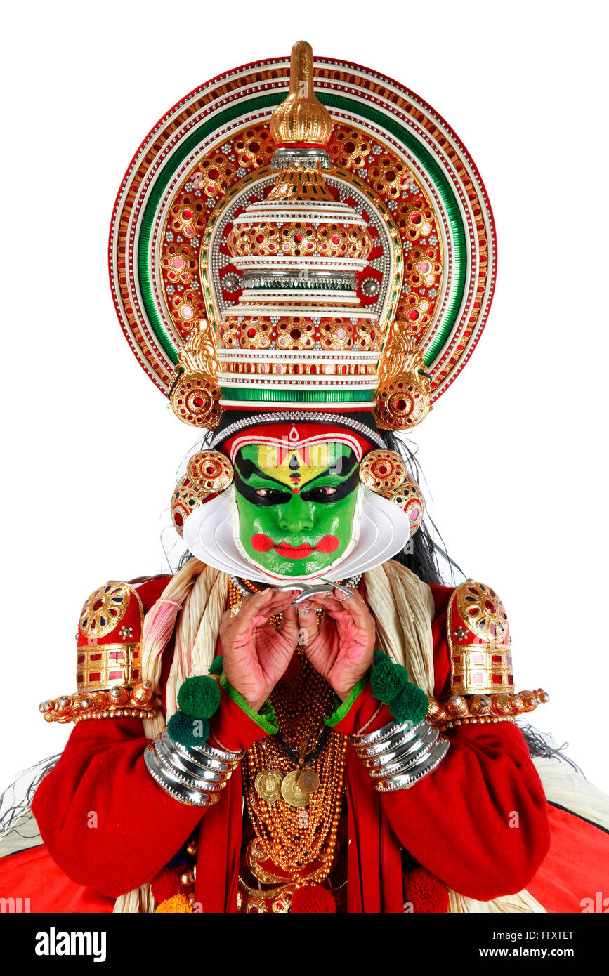 Danseuse de kathakali South Indian Kerala Inde ; exécution ; M.# 761C Banque D'Images