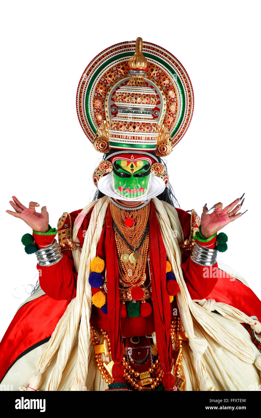 Danseuse de kathakali South Indian Kerala Inde ; exécution ; M.# 761C Banque D'Images