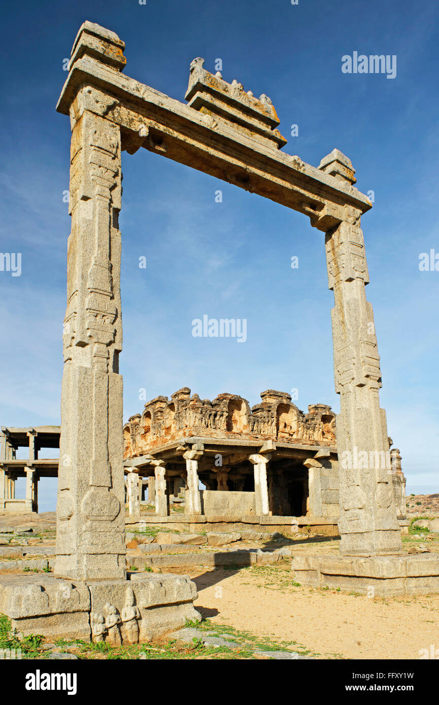 L'équilibre du roi , , Hampi Vijayanagar , Dist Bellary , Karnataka , Patrimoine Mondial de l'Inde Banque D'Images