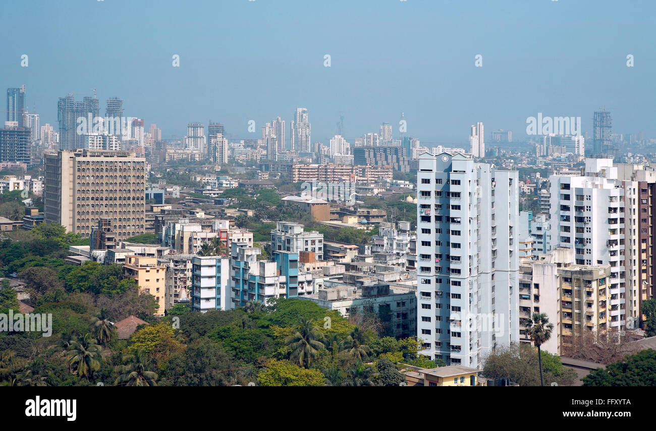 Vue aérienne de la banlieue de Parel , Bombay Mumbai , MAHARASHTRA , INDE Banque D'Images
