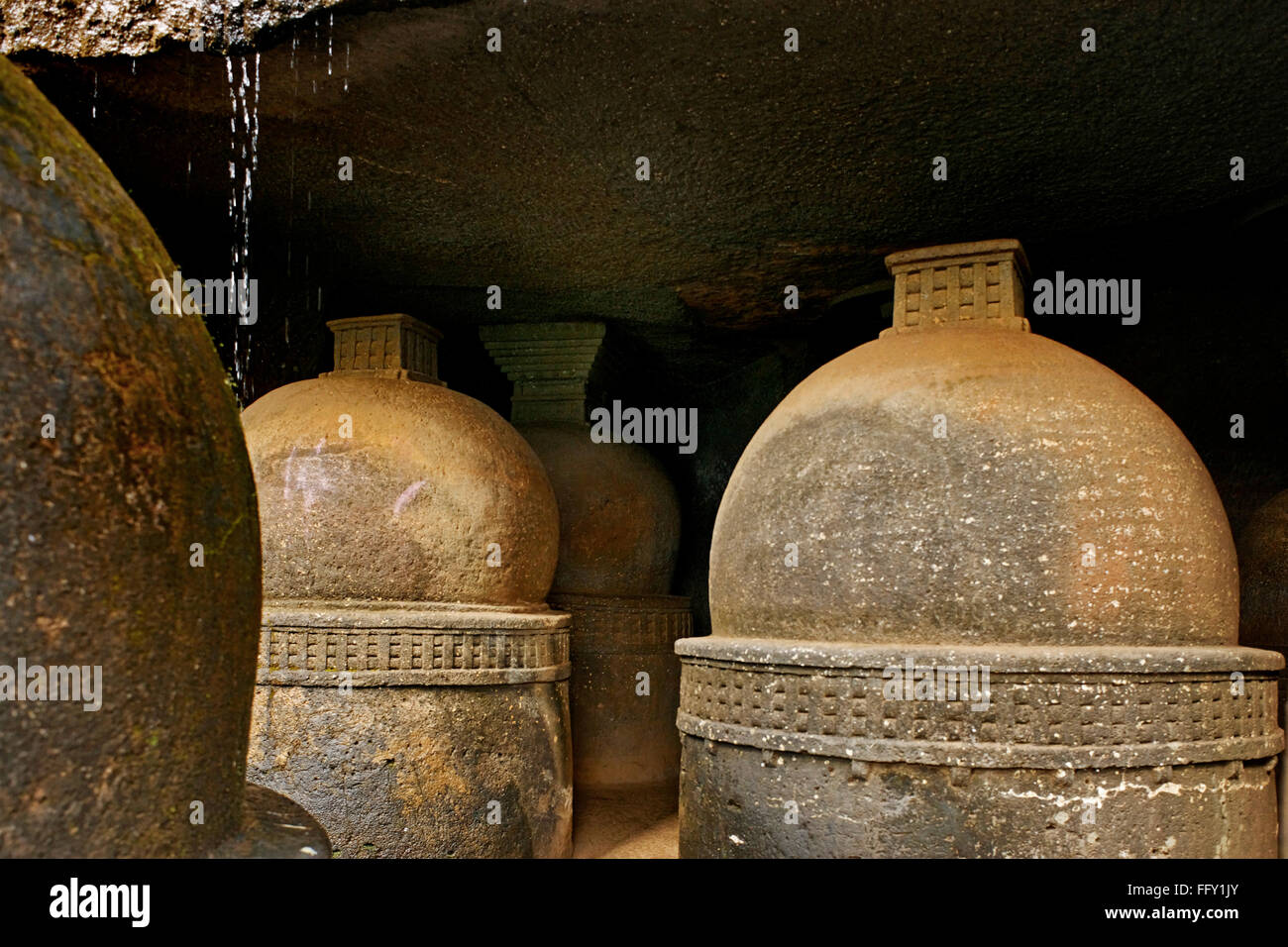 Dans les grottes de Bhaja stupa bouddhiste au 2ème siècle avant J.-C. . , , Maharashtra , Inde Banque D'Images