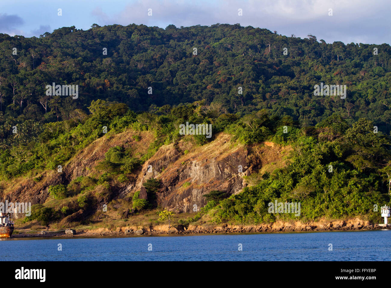 La déforestation paysage Port Blair Iles Andaman en Inde Asie Banque D'Images