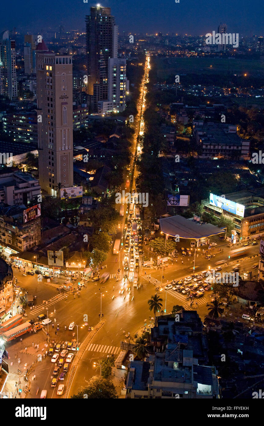 Vue aérienne de worli naka et mahalakshmi ; Bombay Mumbai Maharashtra ; Inde ; Banque D'Images