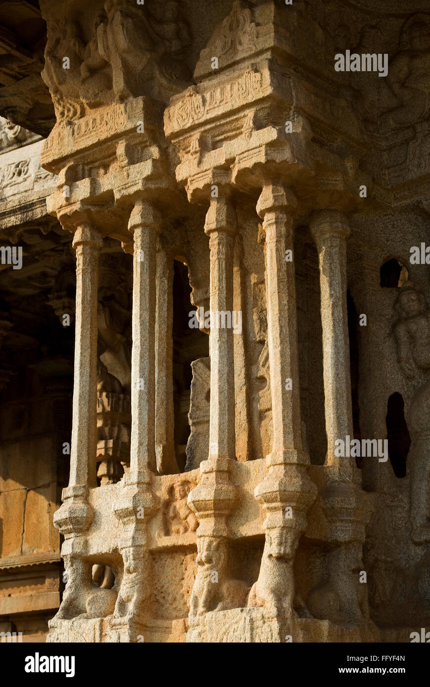 Les piliers Vittala Temple à Hampi à Karnataka Inde Asie Banque D'Images