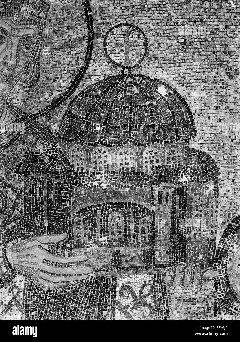 Saintesophie mosaïque. /Ndétail de la mosaïque de Justinien