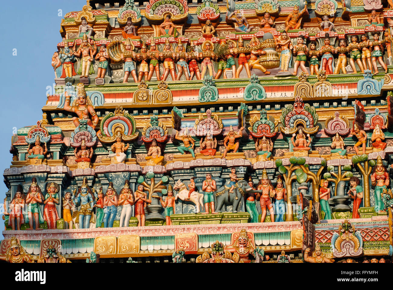 1200 ans Shiva temple , Thanjavur , Tamil Nadu , Inde Banque D'Images