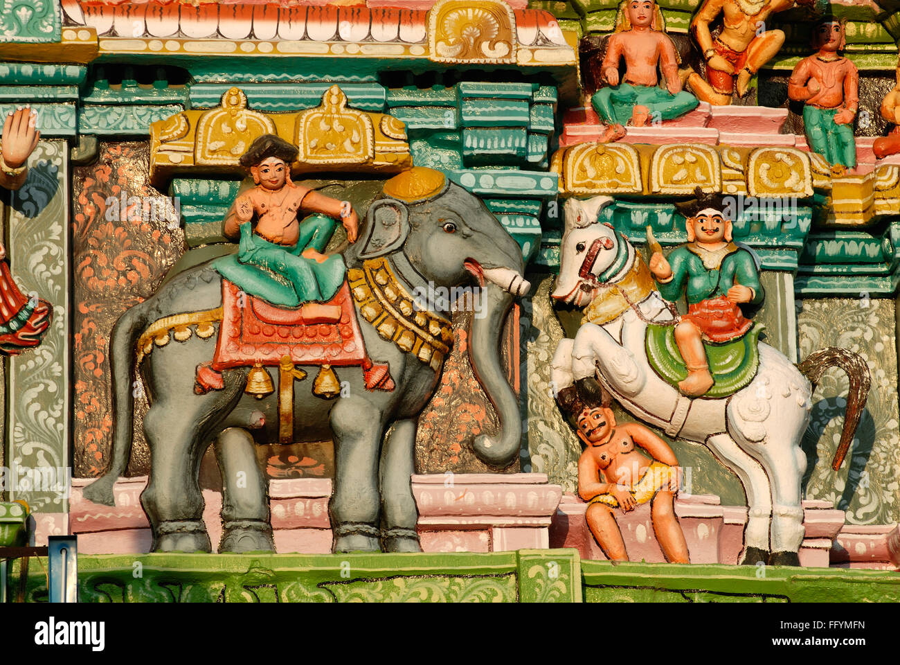 1200 ans Shiva temple , Thanjavur , Tamil Nadu , Inde Banque D'Images