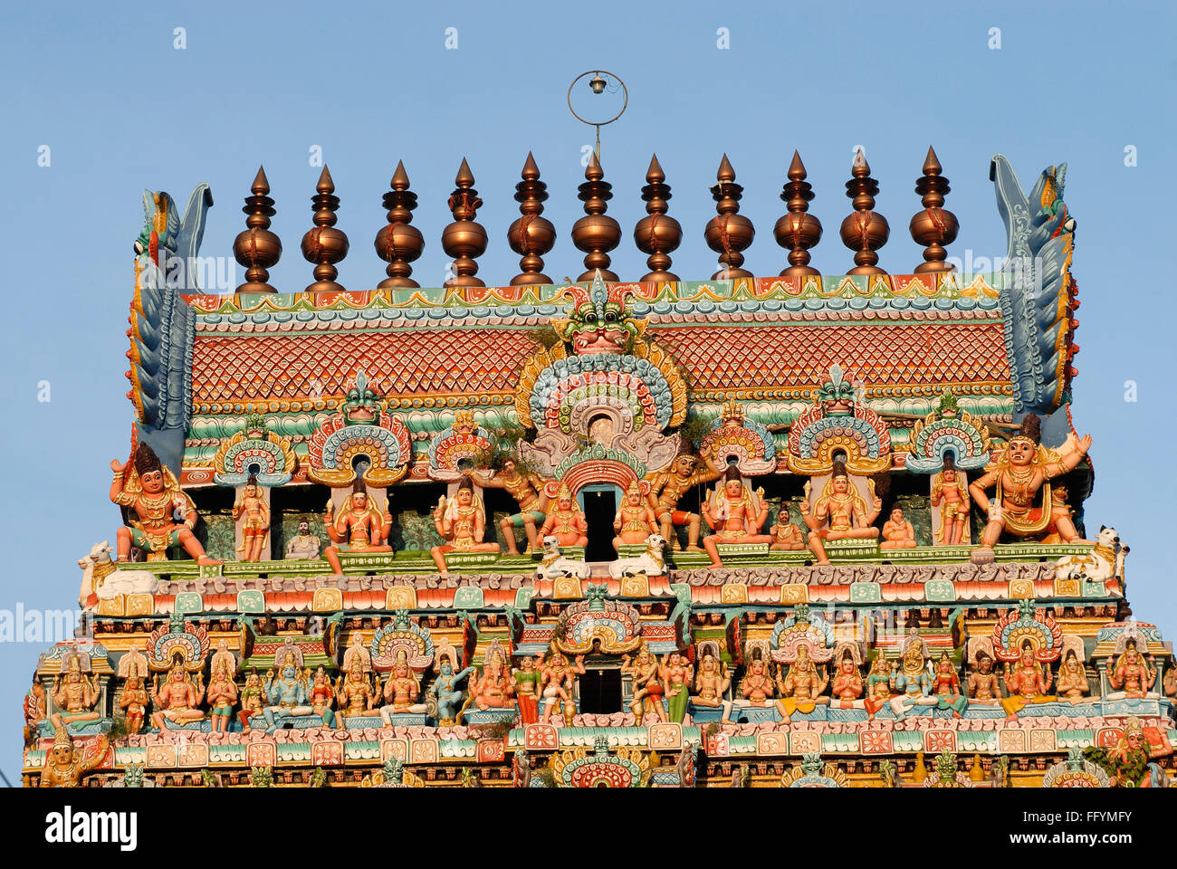 1200 ans Shiva temple , Thanjavur , Tamil Nadu , Inde Banque D'Images