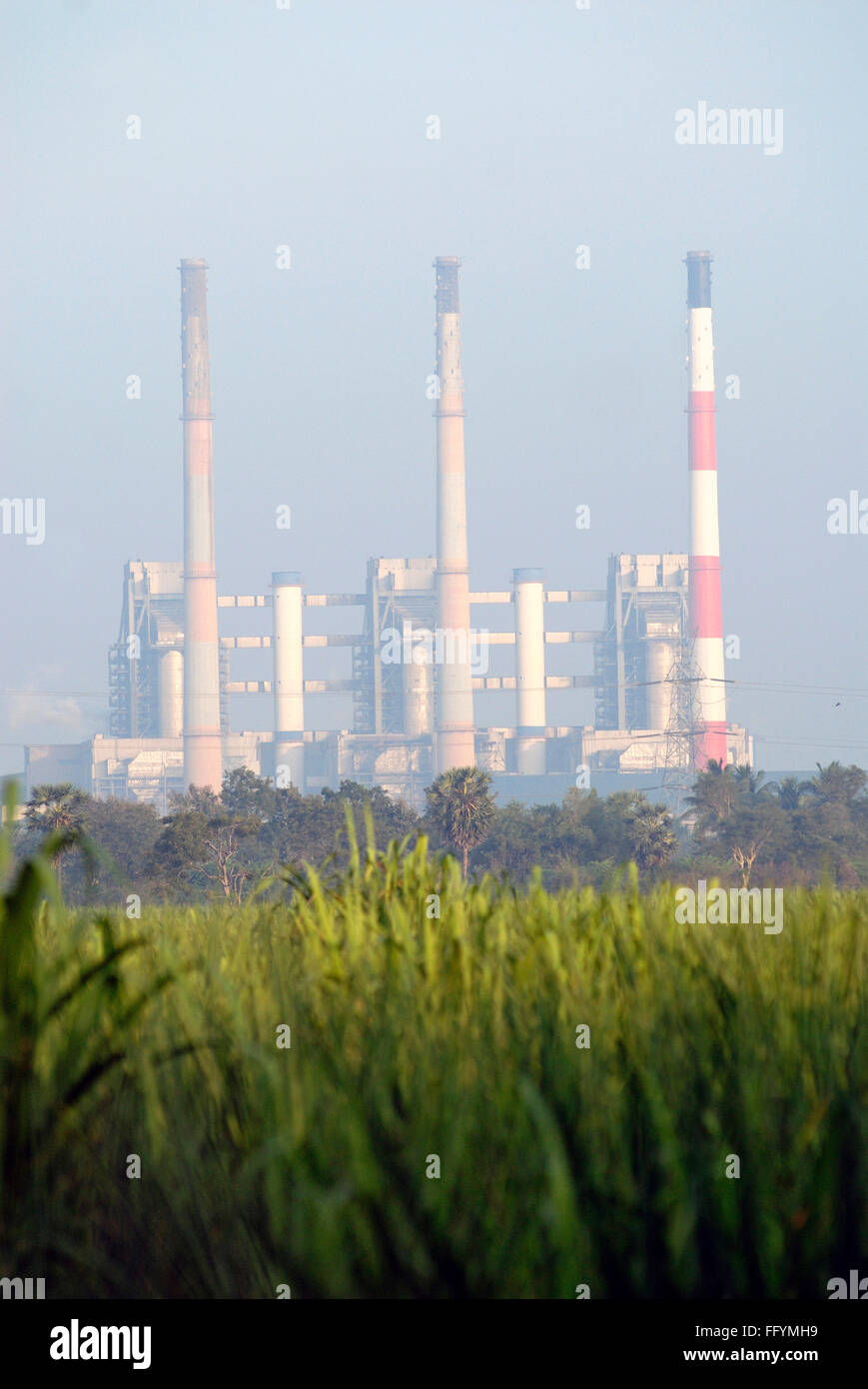 Énergie thermique II de Neyveli Lignite Corporation Limited NLC , Tamil Nadu , Inde Banque D'Images