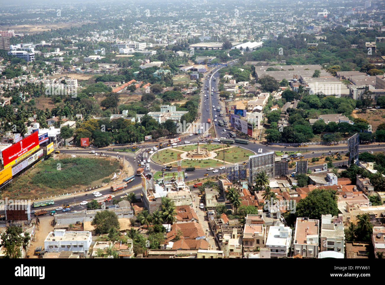 Vue aérienne de Madras Chennai Tamil Nadu ; Inde ; Banque D'Images