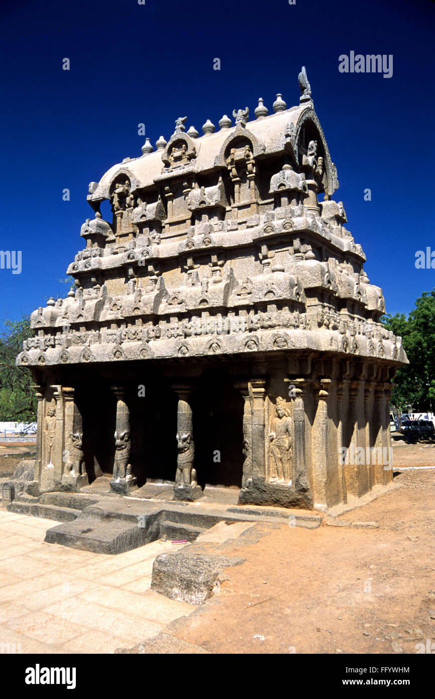 Ganesh rath Mamallapuram Mahabalipuram ; ; ; Tamil Nadu Inde Banque D'Images