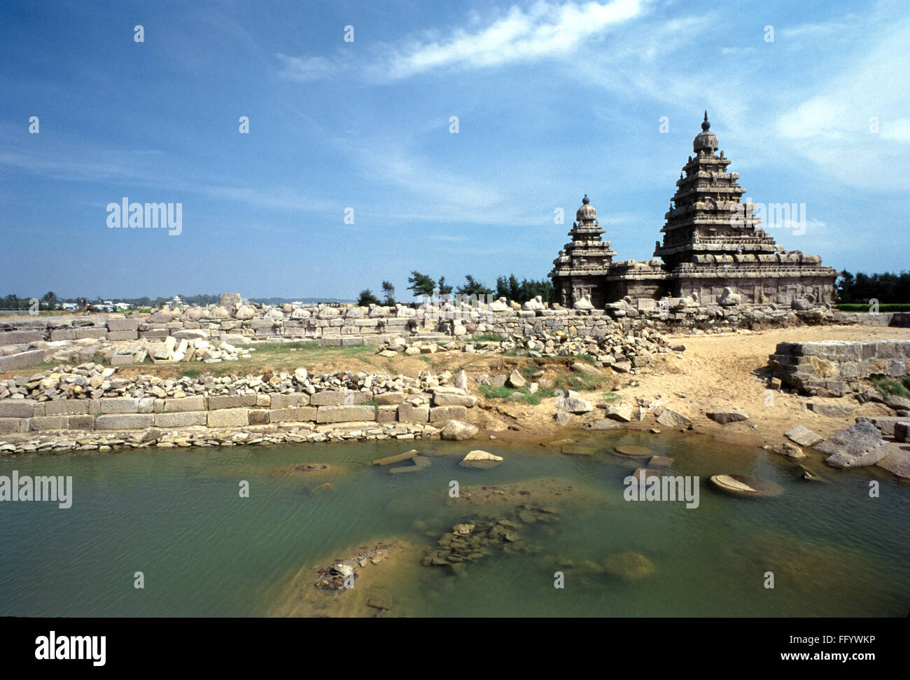 Shore temple Mamallapuram Mahabalipuram ; ; ; Tamil Nadu Inde Banque D'Images