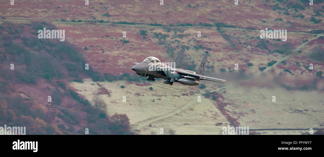 F15 dans la boucle de Mach au Pays de Galles Banque D'Images