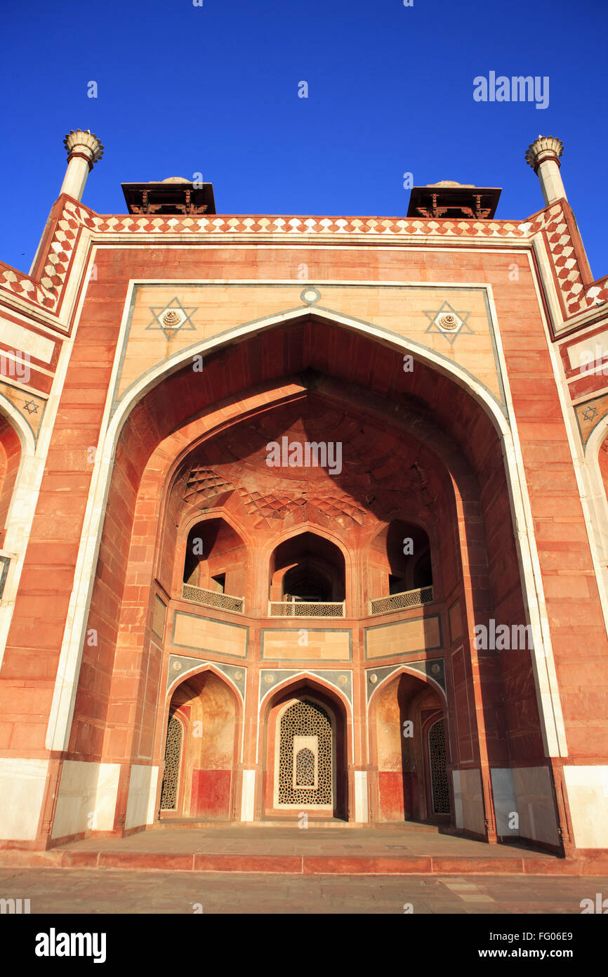 Tombe de Humayun construit en 1570 , Delhi, Inde Site du patrimoine mondial de l'UNESCO Banque D'Images