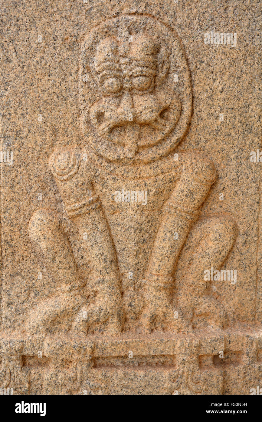 Dieu Narasimha statue , Jean-Pierre , temple , Hazara rama Hampi  Vijayanagar , plateau du Deccan Hospet Bellary Karnataka Photo Stock - Alamy