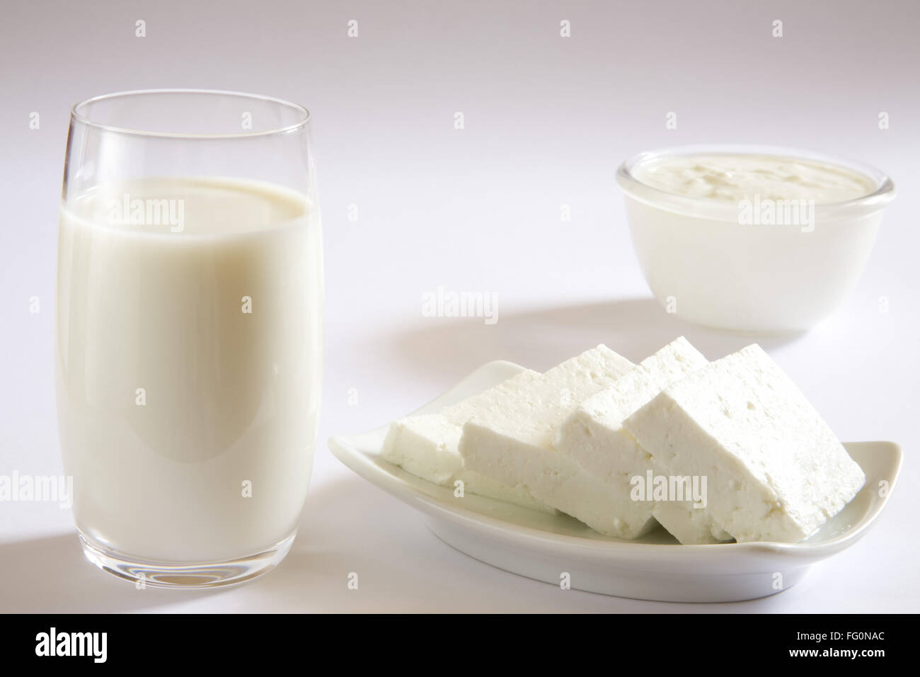 Le lait caillé Dahi yogourt fromage cottage paneer accueil ou un produit laitier Banque D'Images