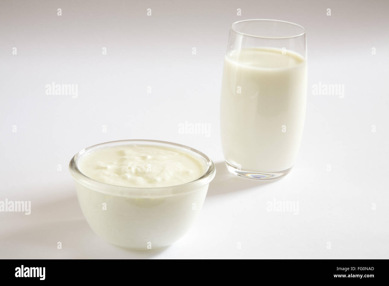Yaourt au lait et au lait caillé dahi Banque D'Images