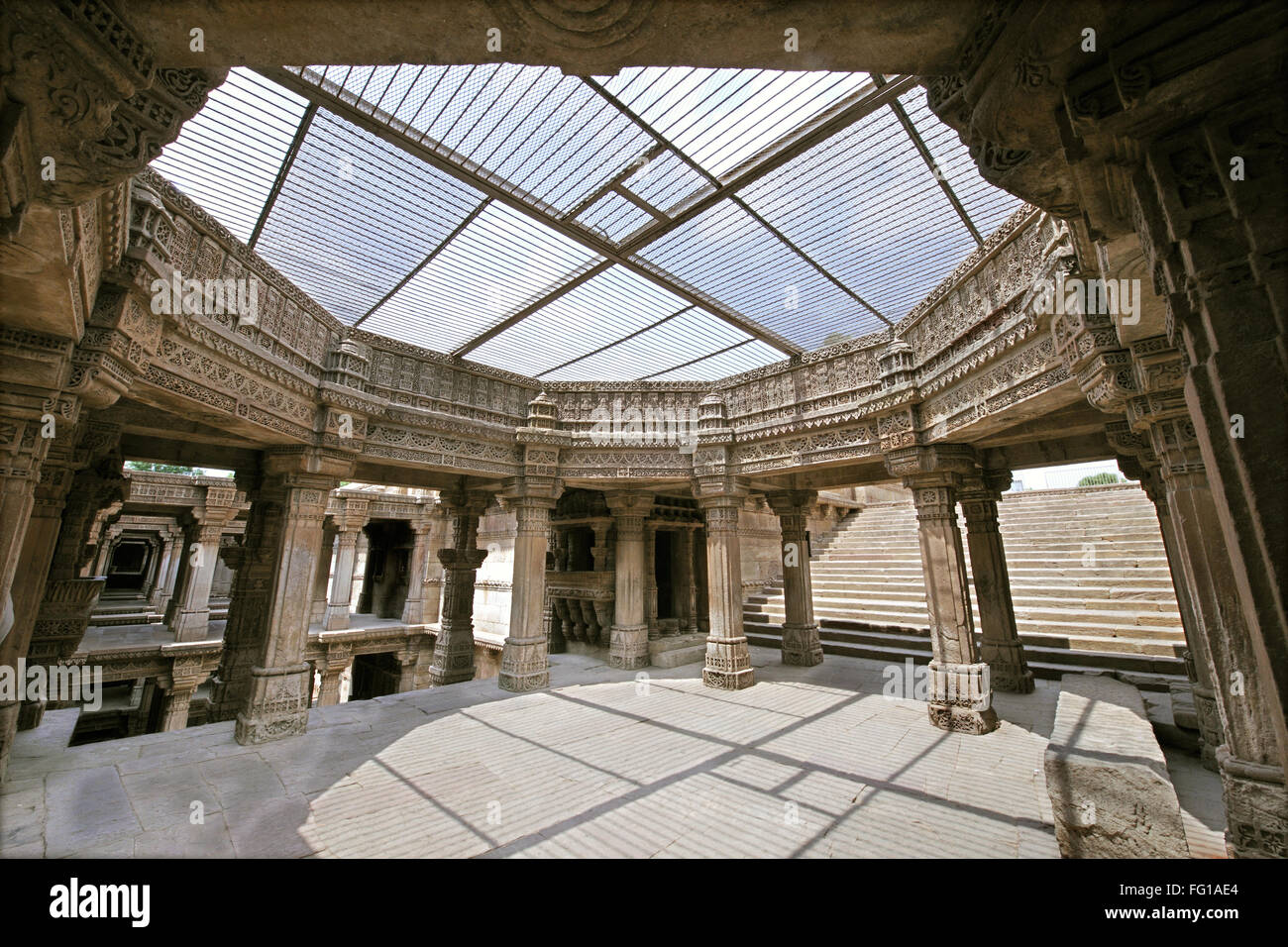 L'étape et Adalaj Vav Ahmedabad Gujarat Inde Asie Gandhi Nagar Banque D'Images