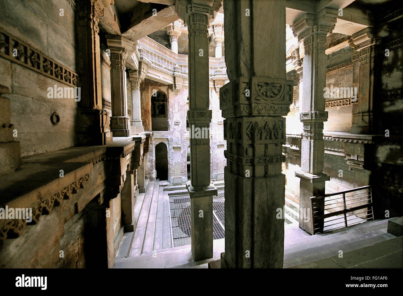 L'étape et Adalaj Vav Ahmedabad Gujarat Inde Asie Gandhi Nagar Banque D'Images