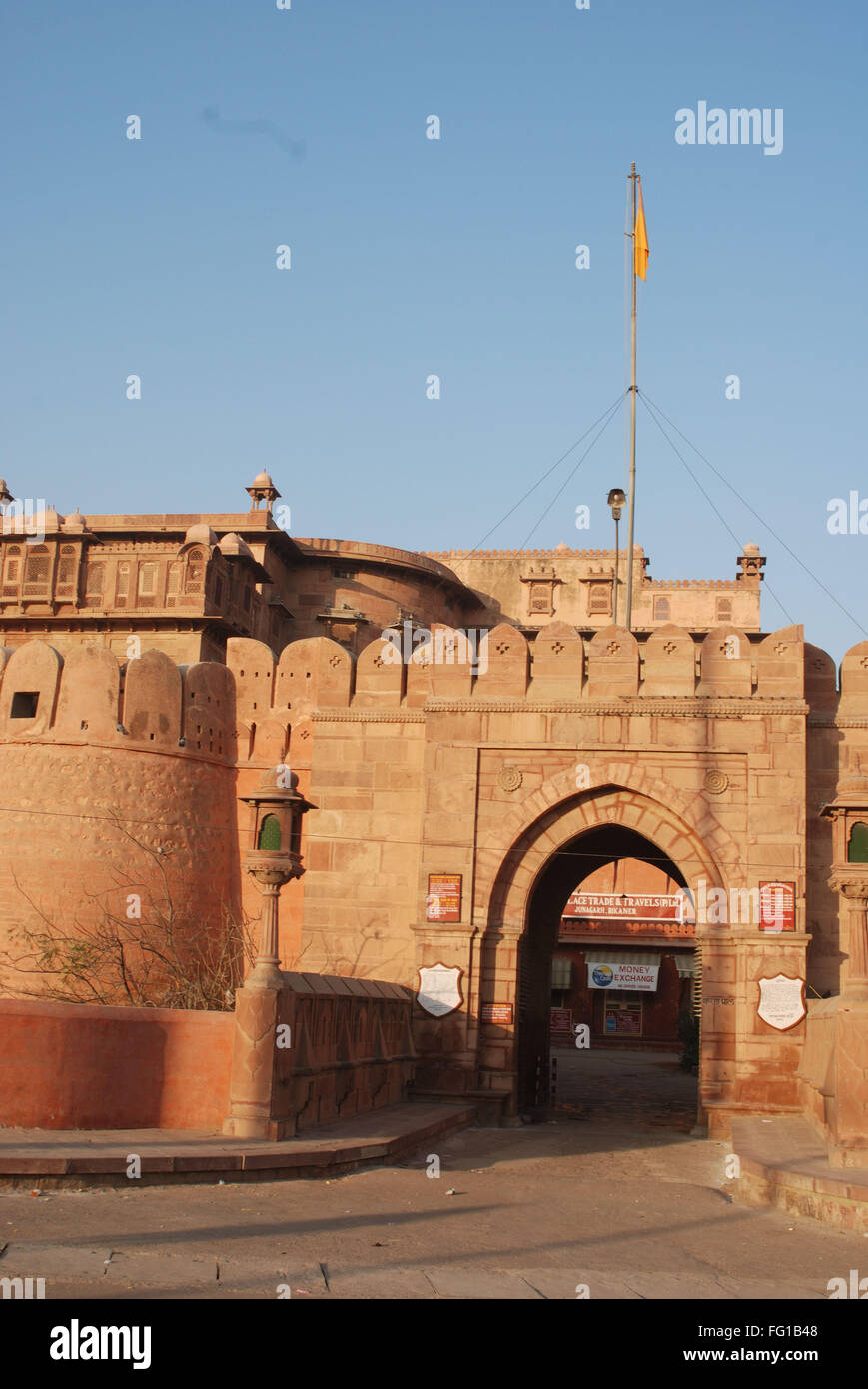 L'entrée du fort de Junagarh , Bikaner Rajasthan , Inde , Banque D'Images