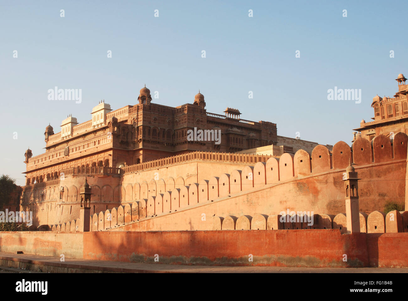 Vue extérieure du fort de Junagarh , Bikaner Rajasthan , Inde , Banque D'Images
