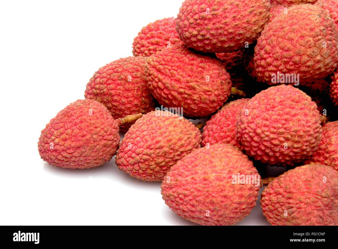 Litchi Fruits , bon pour la santé sur fond blanc Banque D'Images