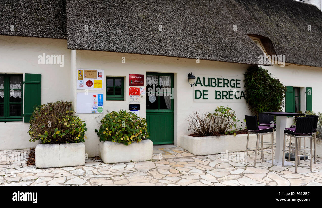 Auberge de Breca,village de Breca,Saint-Lyphard,Parc Naturel Régional de Brière, Loire-Atlantique, Pays de Loire, France Banque D'Images