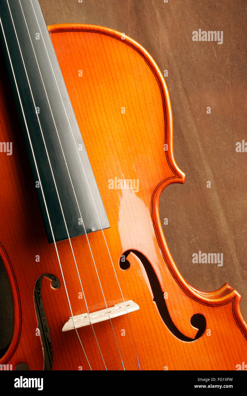 Résumé de l'instrument de musique le violon avec couleur marron bois Banque D'Images
