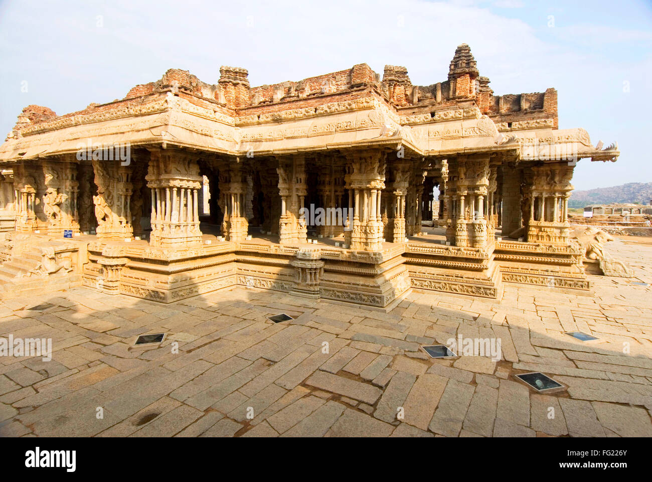 Seizième siècle Vithala temple monument de Hampi emag pour encore de piliers , Karnataka , Patrimoine Mondial de l'Inde Banque D'Images
