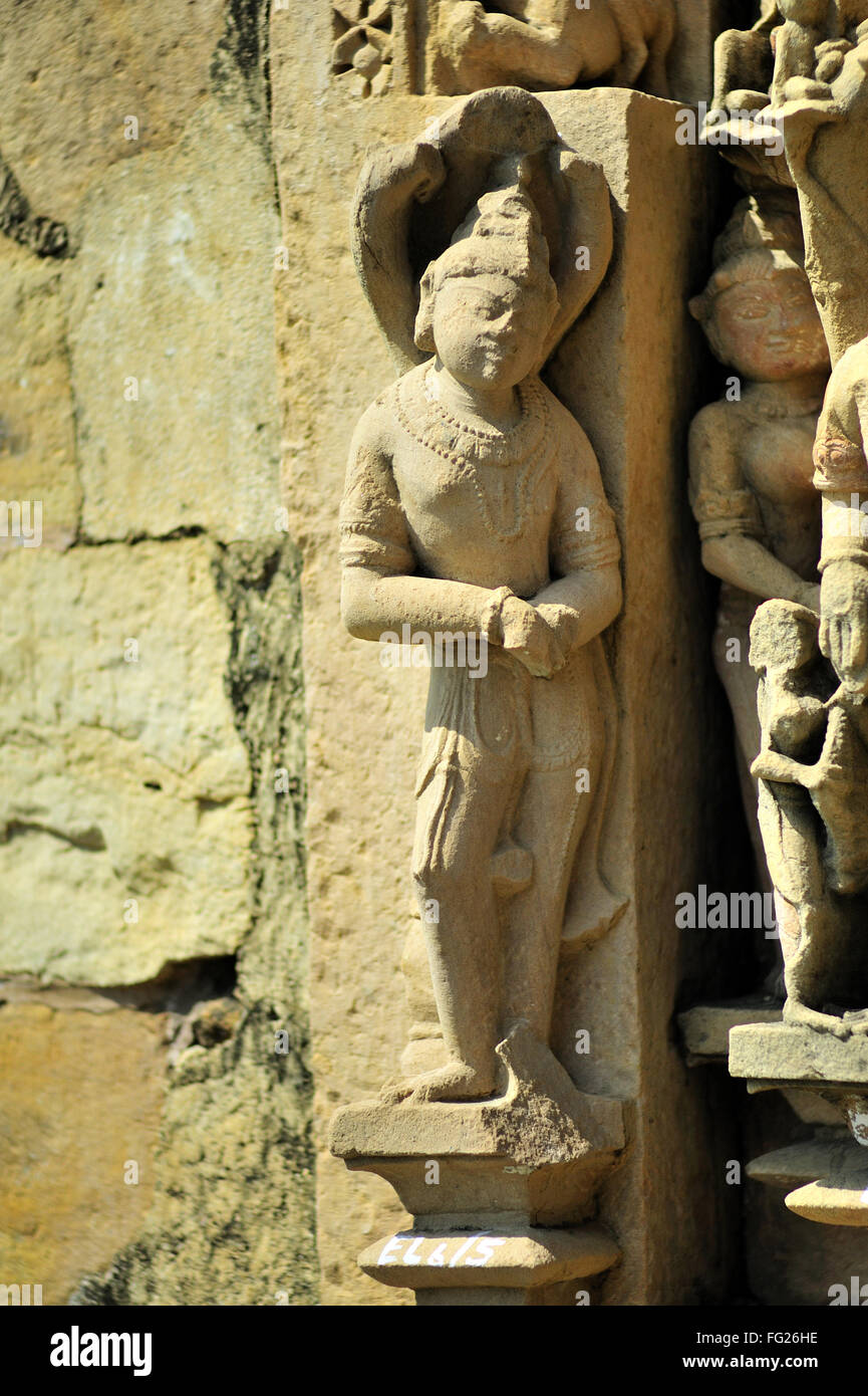 Incarnation du Seigneur Vishnu sur mur de vishvanath temple Khajuraho Madhya Pradesh, Inde Banque D'Images
