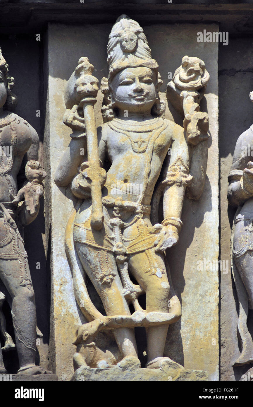 Yama sculpture sur le mur de temple vishvanath Khajuraho Madhya Pradesh, Inde - 227780 stp Banque D'Images