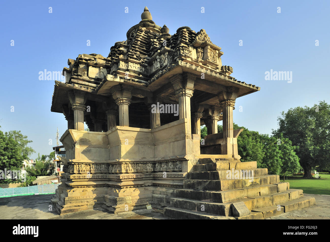 Nandi temple Khajuraho Madhya Pradesh, Inde Banque D'Images