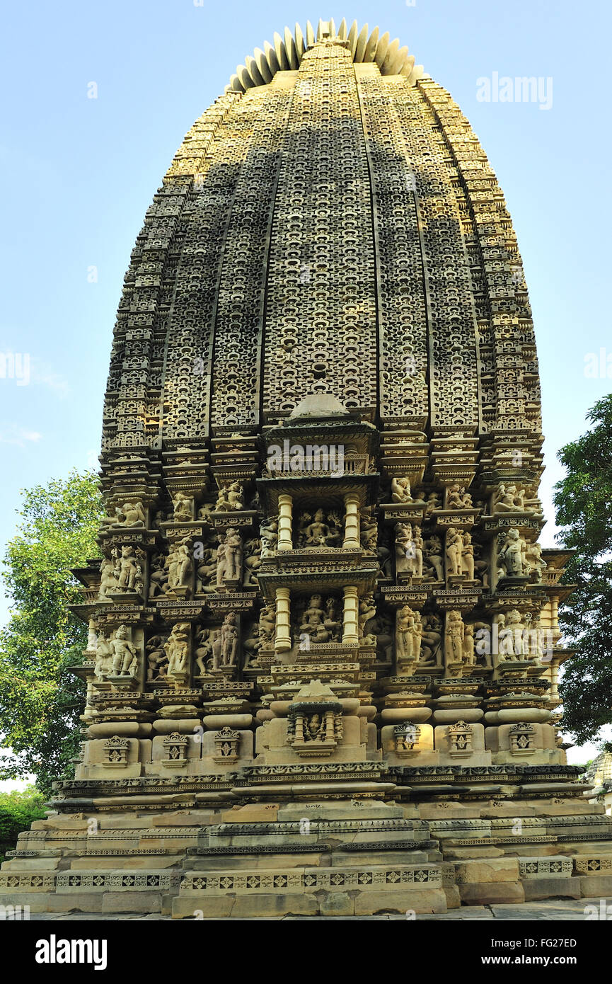 Vue arrière d'Adinath temple Khajuraho Madhya Pradesh, Inde Banque D'Images