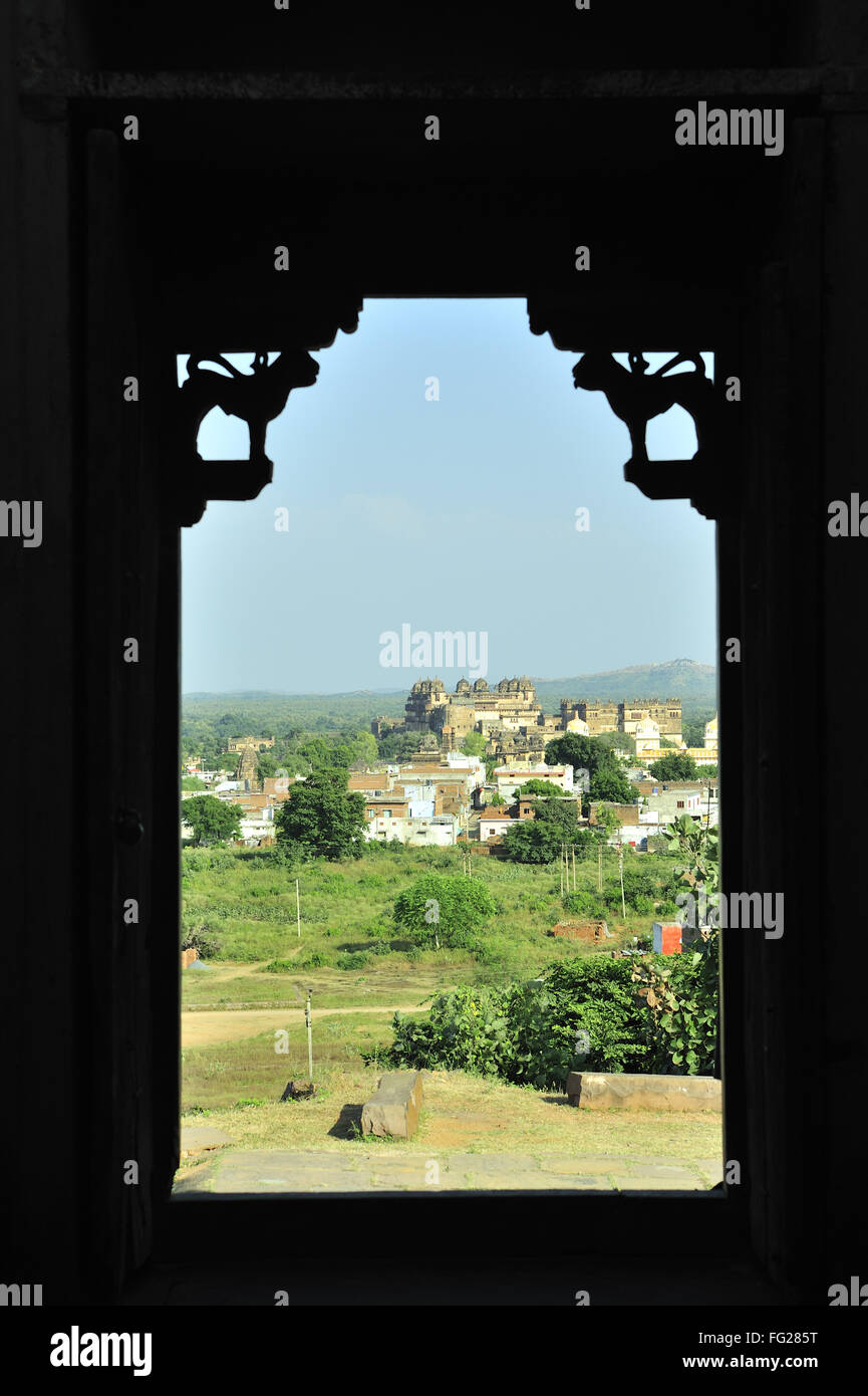 Orchha de window, khajuraho , madhya pradesh , inde Banque D'Images