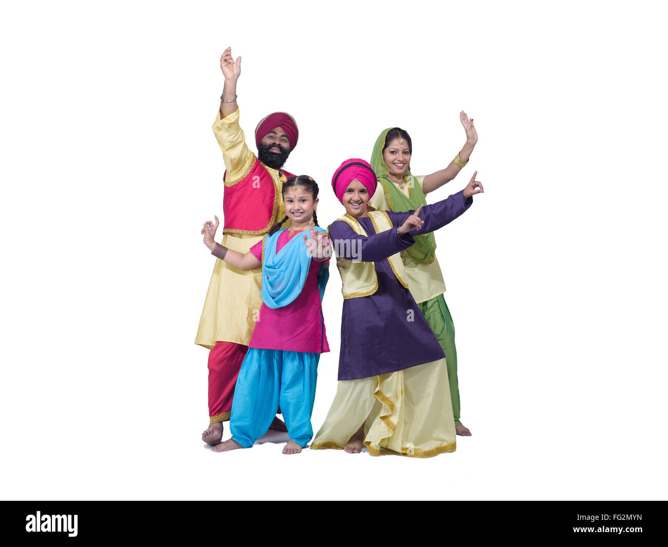 L'exécution de la famille Sikh bhangra danse folklorique M.# 702X;702Y;Z;702A 779 Banque D'Images