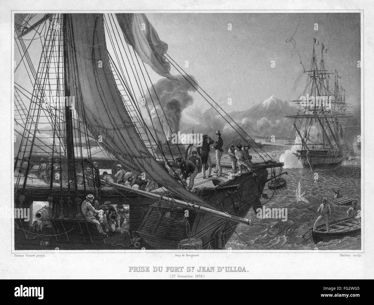 La Guerre De La Patisserie 1838 Nla Capture Du Fort San Juan De Ulua A Veracruz Au Mexique Au Cours De La Guerre De La Patisserie Entre La France Et Le Mexique