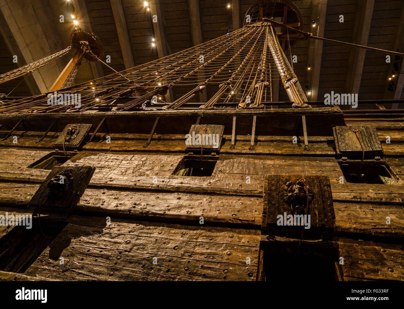 Les ports d'armes à feu, le musée Vasa, Stockholm Vasamuseet, Banque D'Images