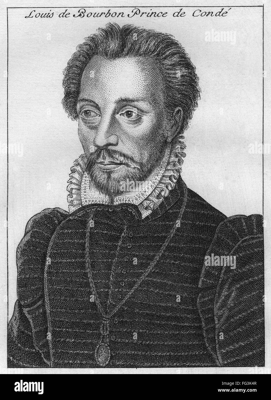 LOUIS DE BOURBON (1530-1569). /NPrince de Conde. La gravure, c1730. Banque D'Images