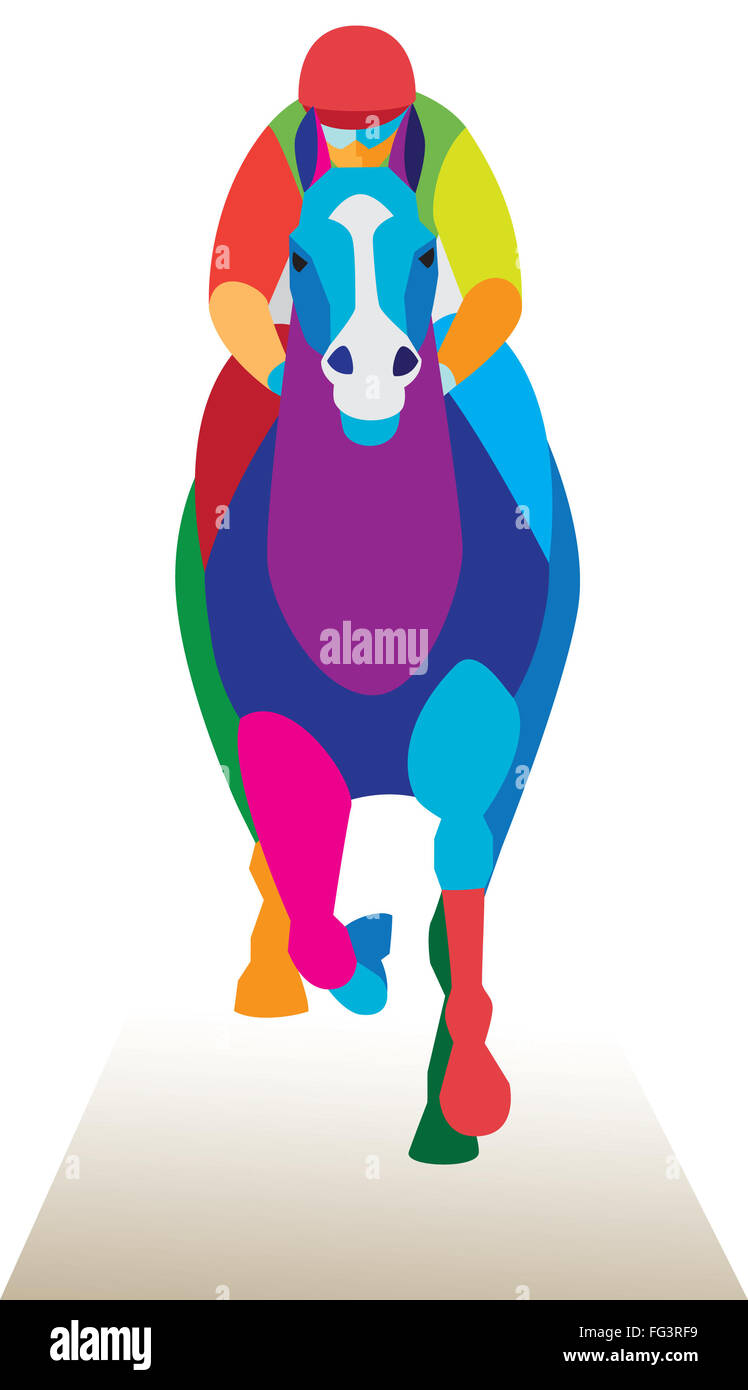 Jockey. Course de chevaux Banque D'Images